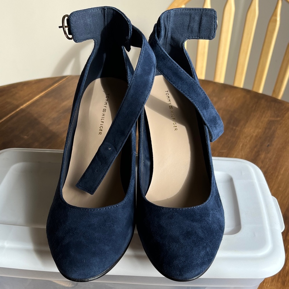 Tommy Hilfiger Dark Blue Suede Heels